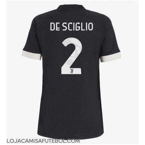 Camisa de Futebol Juventus Mattia De Sciglio #2 Equipamento Alternativo Mulheres 2023-24 Manga Curta